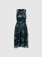 Sequined Floral Embroidery Dress