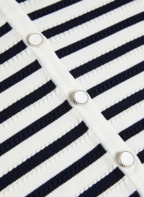 Stripe Button Cardigan