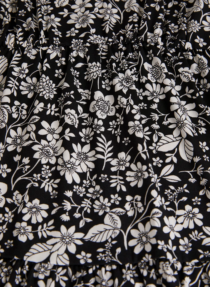 V-Neck Floral Dress