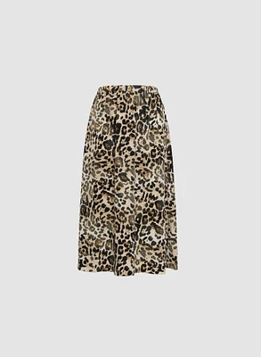 Long Leopard-Print Skirt