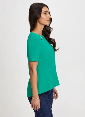 Button Detail Peplum Top