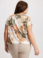 Embellished Floral Burnout T-Shirt