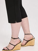Slit Detail Straight Leg Capris