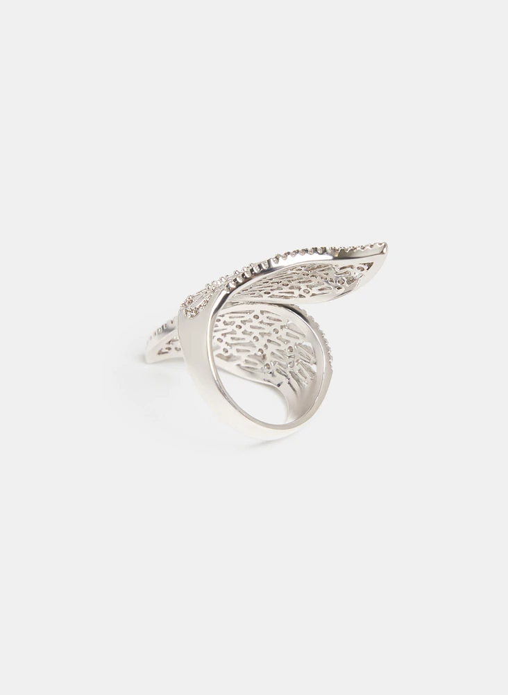 Open Leaf-Shaped Ring