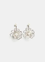 Boucles d'oreilles à fleur et à perle