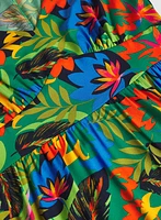 Tropical Balloon Sleeve Dress