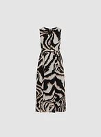 Belted Animal Print Maxi Dress