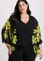 Joseph Ribkoff - Sheer Floral Print Blouse