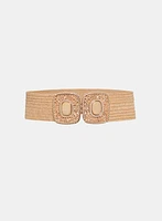 Ceinture élastique à boucles carrées