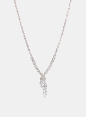 Cubic Zirconia Cascading Necklace