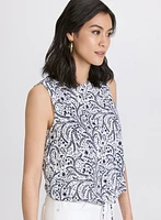 Printed Drawstring Top