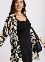 Leaf Print Button-Down Blouse