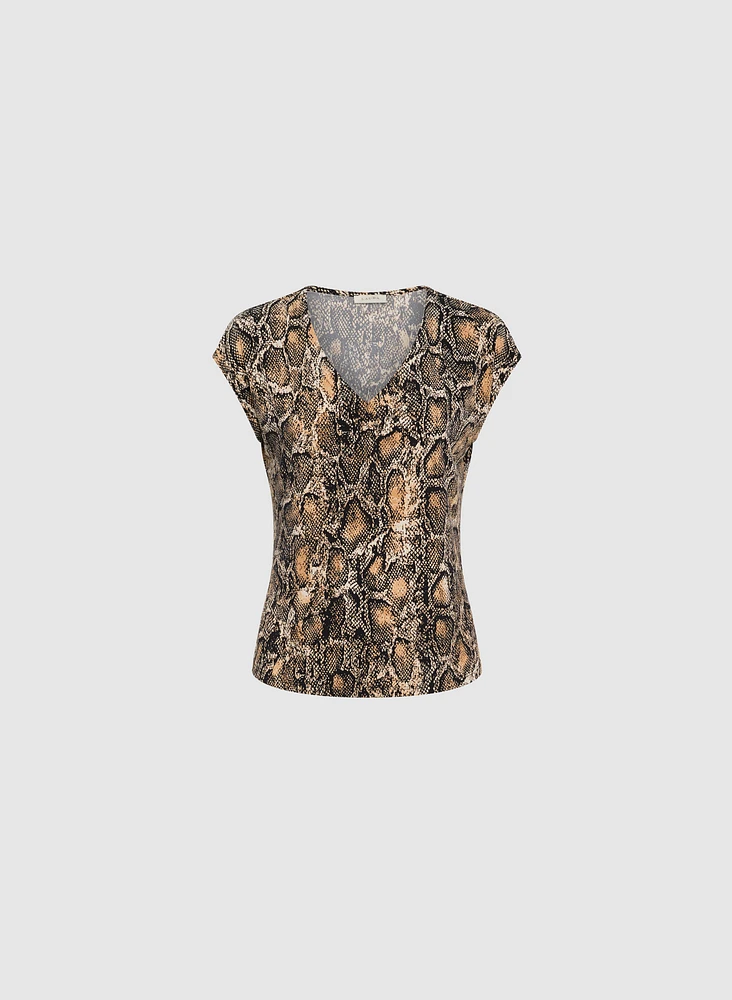 Snakeskin Print Top