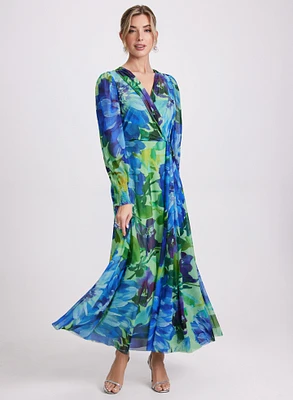 Robe maxi à motif floral abstrait