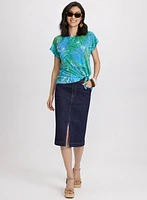 Palm Leaf Print Top