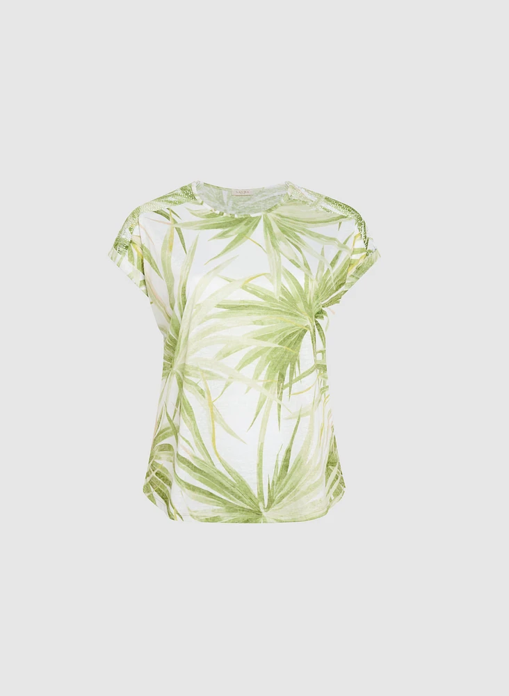 T-shirt à motif tropical