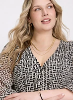 Geometric Chiffon Blouse
