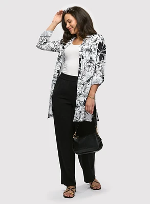 Blouse-tunique florale et pantalon cargo 