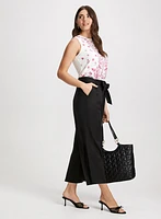 Floral Sleeveless Top & Belted Pants