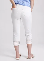 Perforated Denim Capris