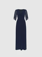 Beaded Flare Sleeve Dress