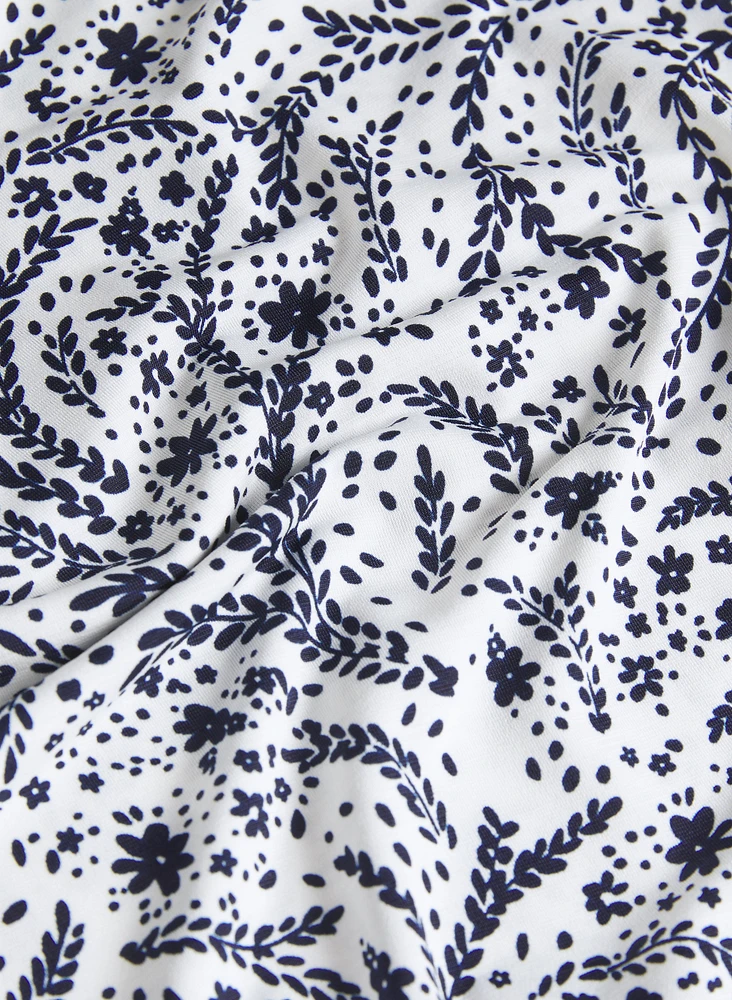 Printed Drawstring Top