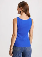 Lace-Up Ribbed Tank Top