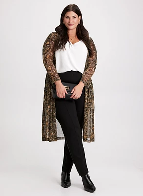 Cardigan motif peau de serpent et pantalon à jambe étroite