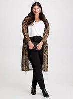 Snake Print Cardigan & Slim-Leg Pants