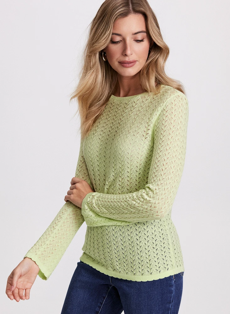 Pointelle Knit Sweater