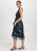 Sequined Floral Embroidery Dress