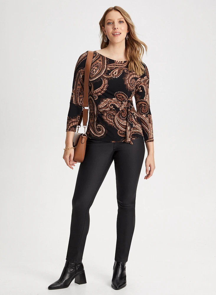 Paisley Print Long Sleeve Top