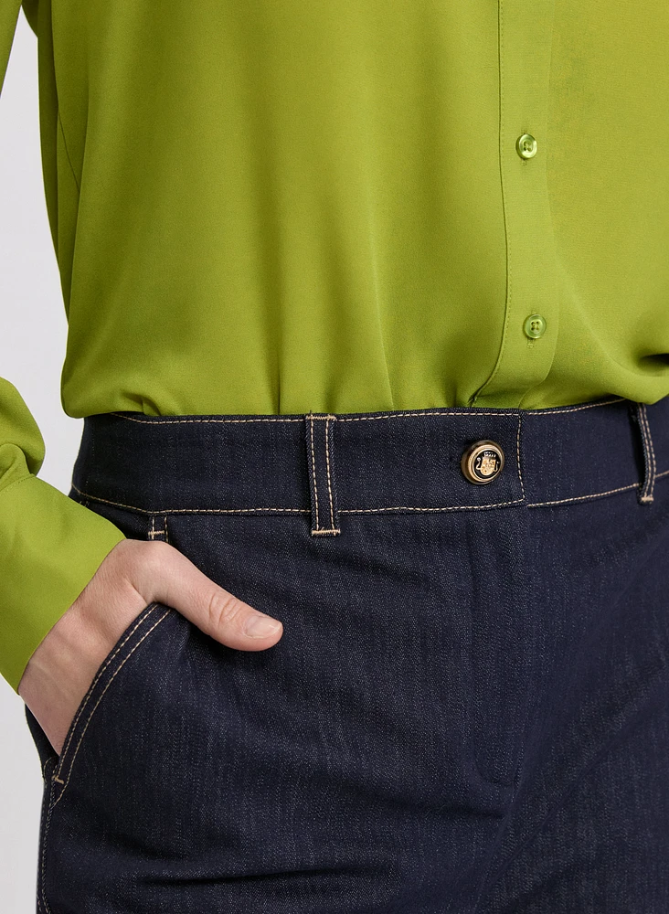 Pantalon Olivia en denim à jambe large