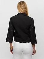 Blouse boutonnée à oeillets
