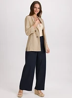 Pantalon Olivia large en mélange de lin