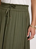Satin Drawstring Waist Skirt