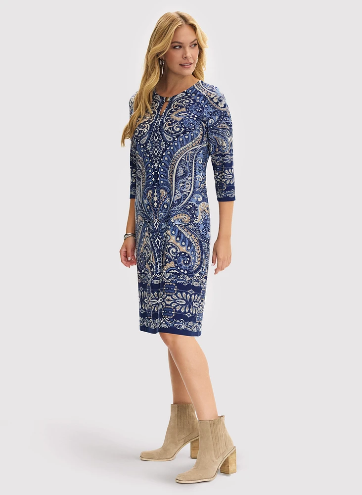 Robe courte à motif paisley