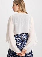 Boléro en chiffon à manches évasées