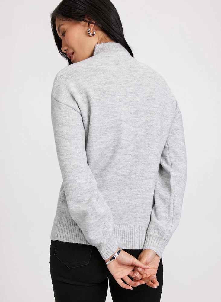 Pull en tricot à col montant