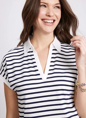 Stripe Cap Sleeve T-Shirt