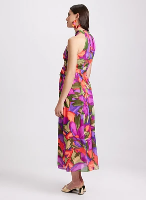 Tropical Halter Neck Dress