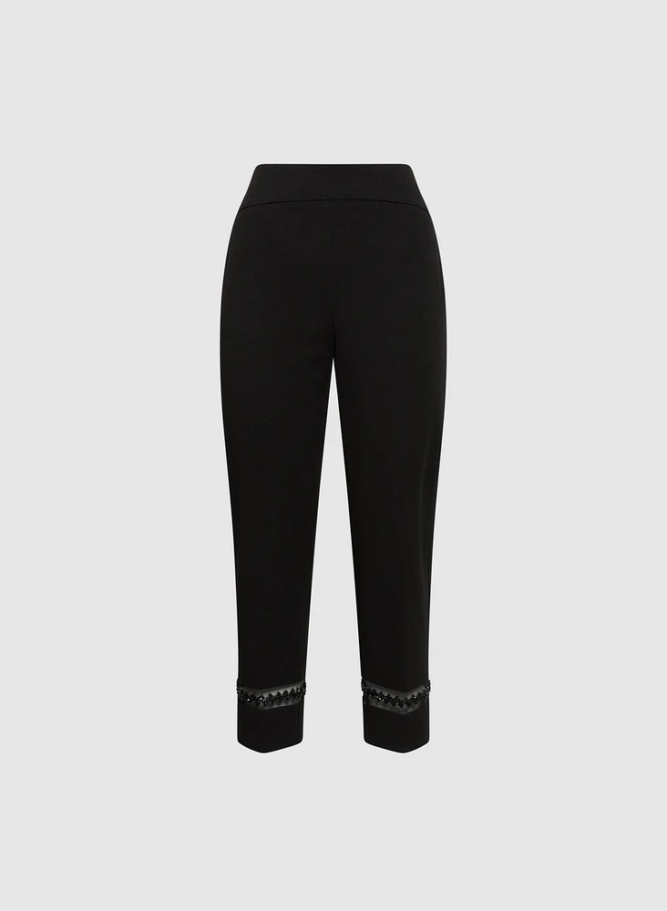 Pantalon Sofia à jambe étroite billes – court