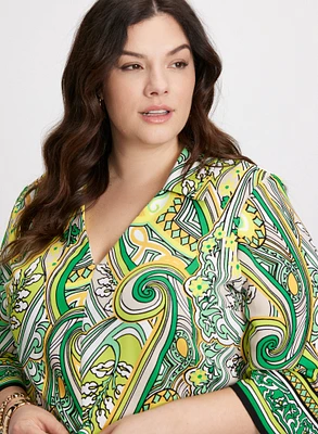 Joseph Ribkoff - Tie-Waist Printed Blouse