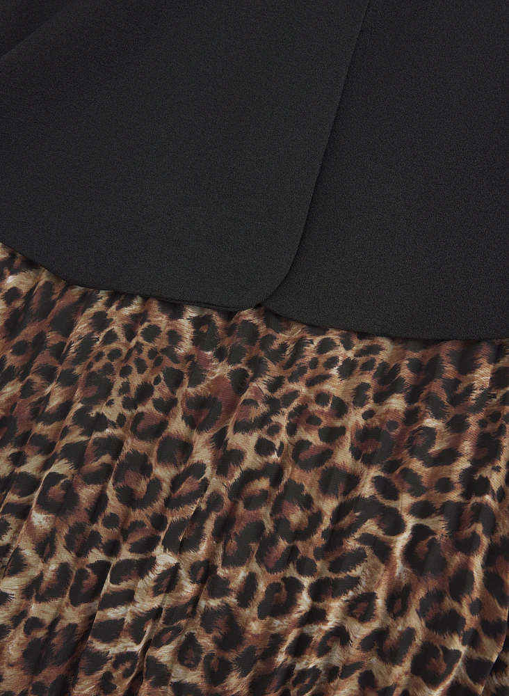 Leopard Print Blazer Dress