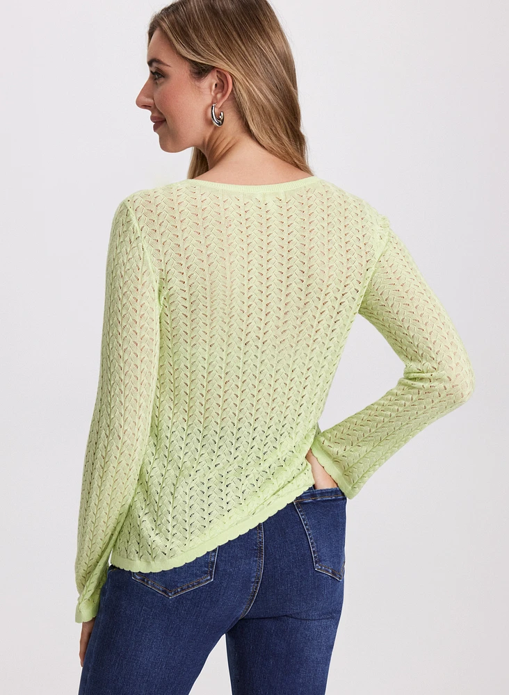 Pull en tricot pointelle