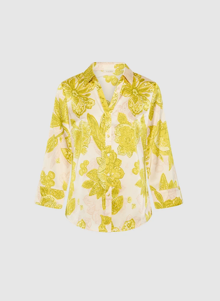 Satin Floral Blouse