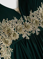 Robe maxi à appliqué de broderies