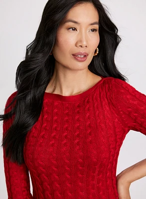 Cable Knit Sweater Dress