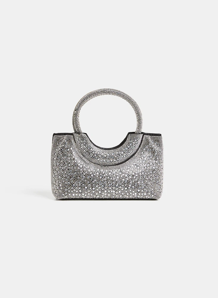 Top Handle Crystal Clutch