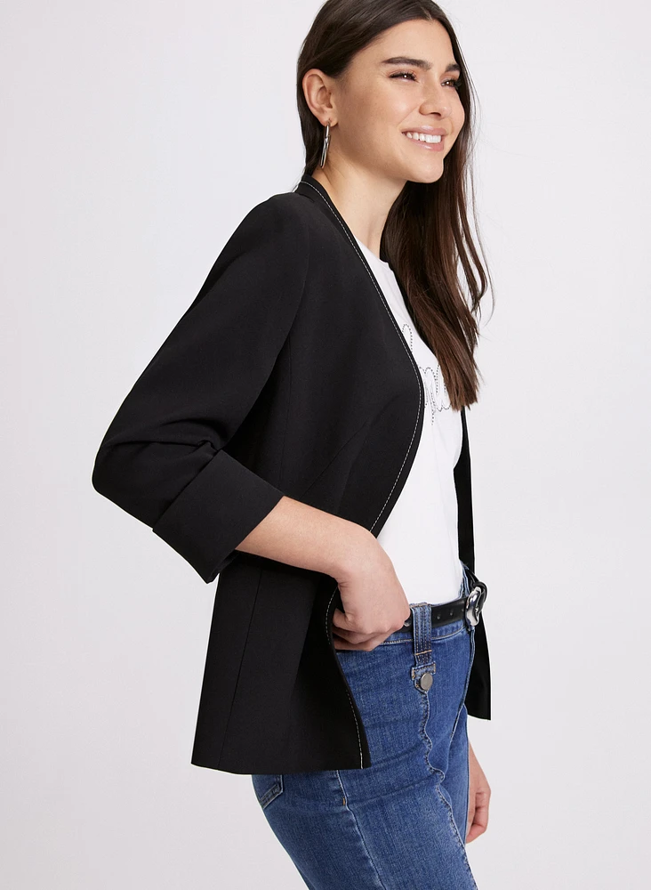 Twill Collarless Jacket